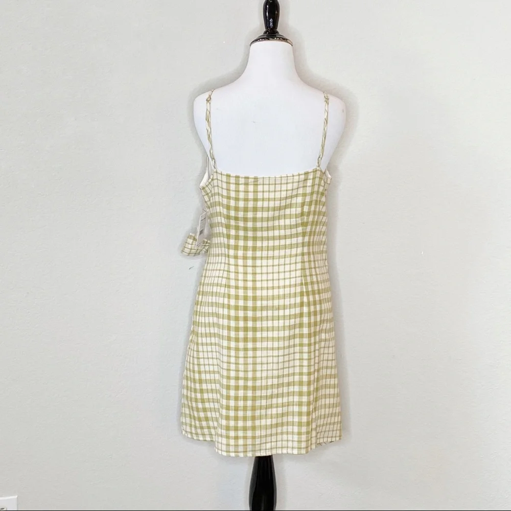 Free People Nodia Gingham Wrap Dress Size 10 - Picture 5 of 9